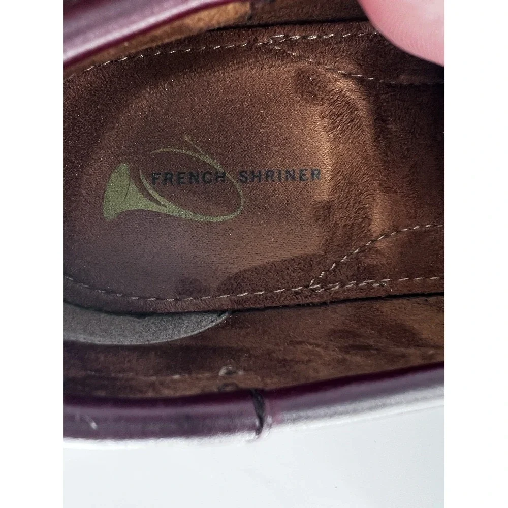 French Shriner‎ Gaffney Mens 10M Burgandy Loafers  Slip-On Tassels Leather
